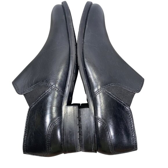 L.L. Bean Womens Black Leather ankle boots preppy neutral Slip-On Shoes Size 7.5 - Picture 6 of 10